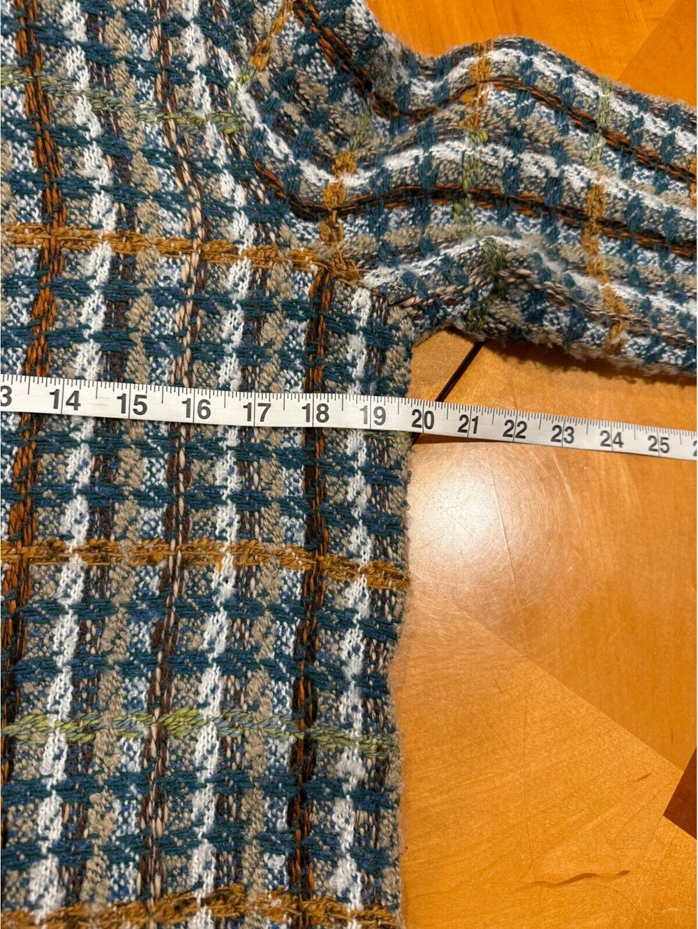 J.NNA Plaid Boucle Shacket Womens Small Blue Oversized Button Front Jacket Coat - Picture 5 of 9